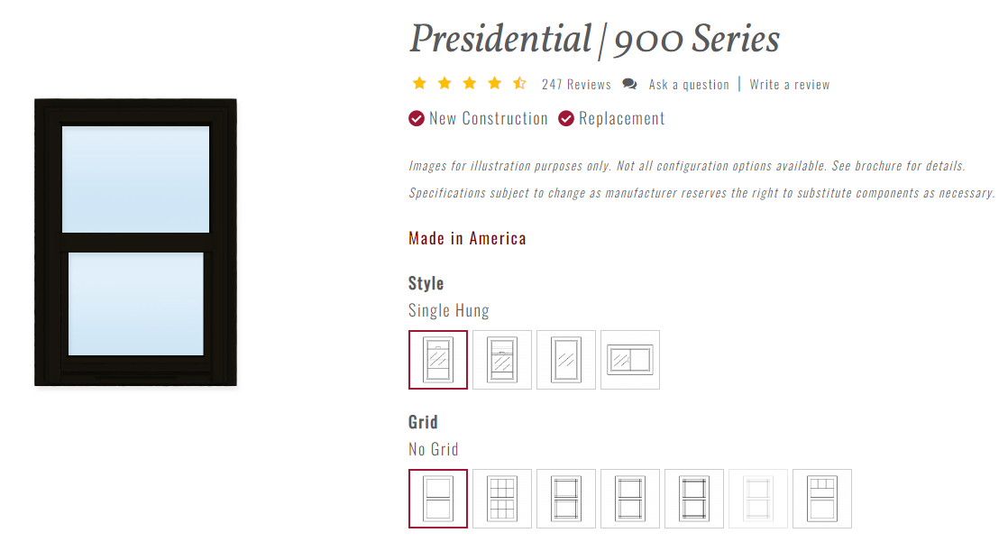 Presidential 900 series - Windows