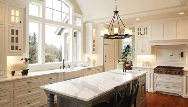 bright kitchen with arched window in plano, tx